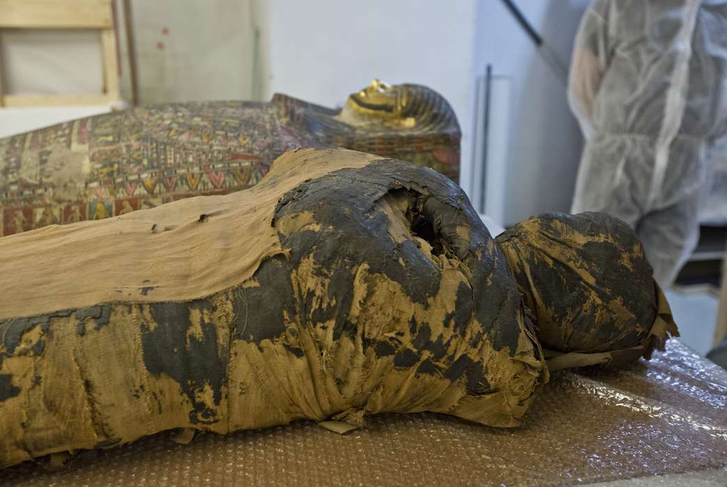 The 'Mysterious Lady', seen here, is the world's first mummified pregnant individual. (Fot. B. Bajerski MNW)