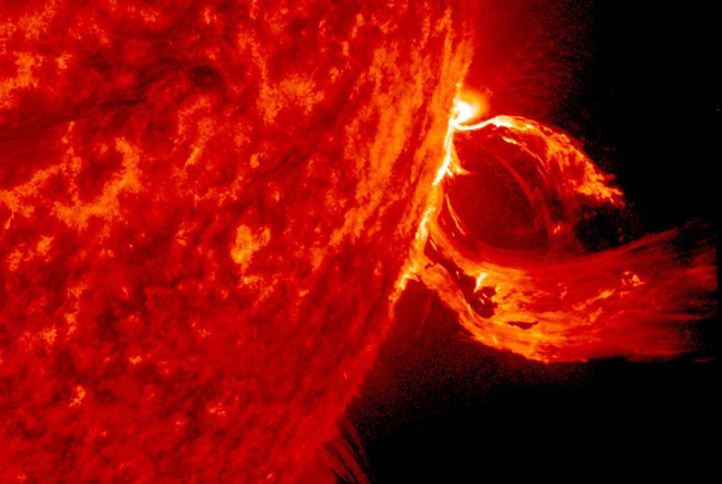 A coronal mass ejection blowing out from the sun in June 2015. (NASA/Goddard/SDO)