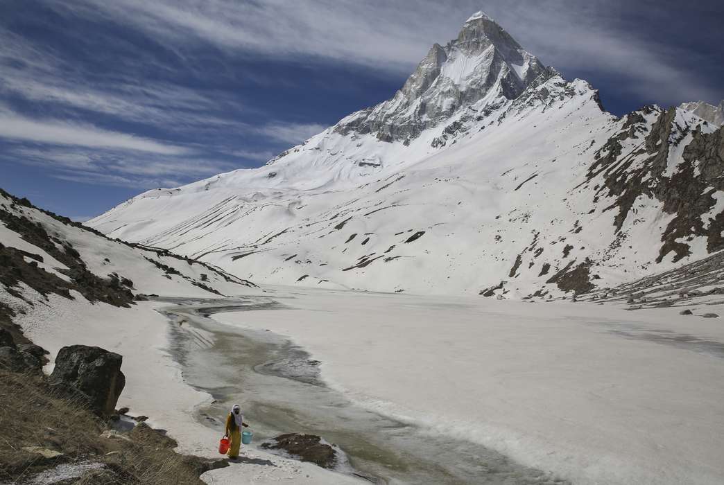 Himalayan glaciers face a new threat. (AP Photo/Altaf Qadri)